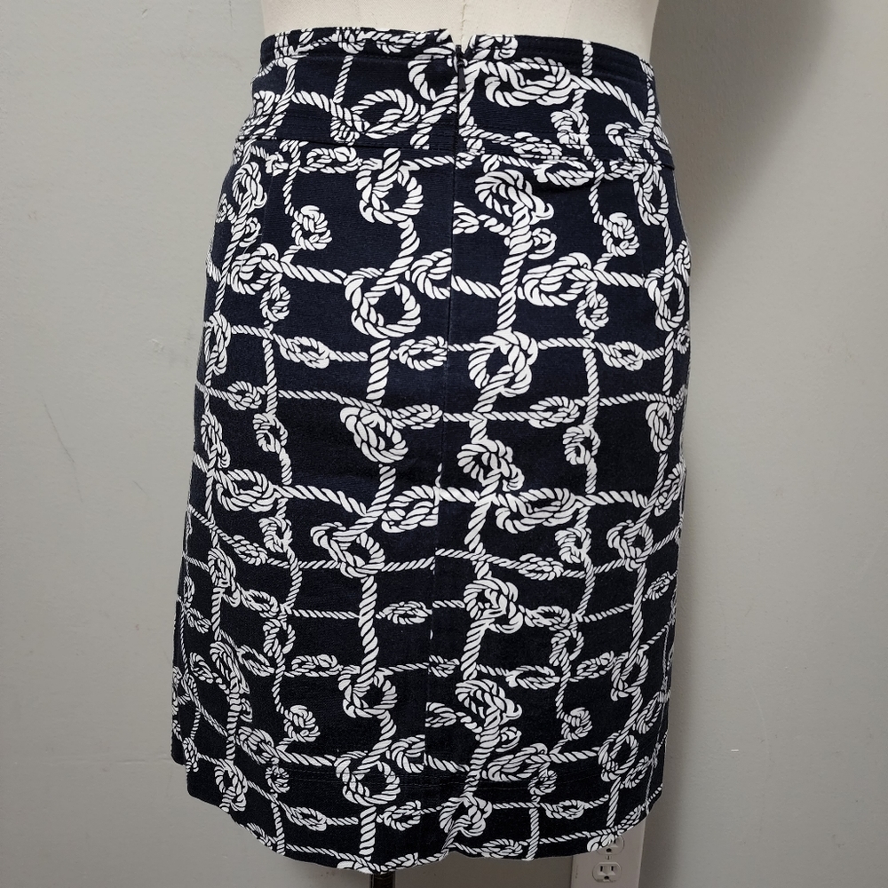 Talbots navy nautical rope cotton twill a-line skirt size 8 - Picture 6 of 8